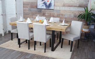 6er-Set Esszimmerstuhl Stuhl Küchenstuhl Littau ~ Textil, creme-beige, dunkle Beine