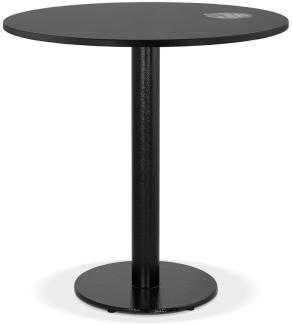 Runder Esstisch „FERAN“, Ø 68 cm, Holz & Gusseisen - ideal für Cafes & kleine Räume, pflegeleicht, robust – "FERAN" Kollektion. Farbe: Schwarz. Größe: 68x68x74,6 cm