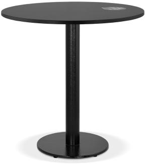 Runder Esstisch Ø 68 cm, Holz & Gusseisen - ideal für Cafes & kleine Räume, pflegeleicht, robust – "FERAN" Kollektion. Farbe: Schwarz. Größe: 68x68x74,6 cm