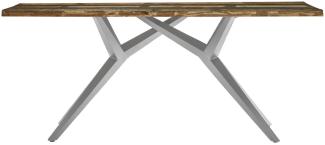 Tisch 200x100 Altholz Bunt Metallgestell Silber