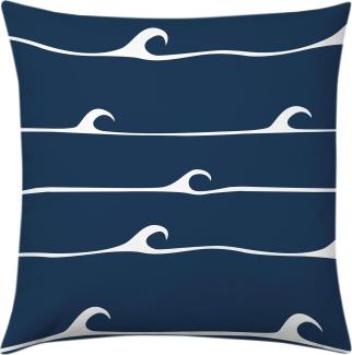 Traumschlaf Dekokissenhülle Wellen | 40x40 cm | dunkelblau
