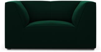 Micadoni Samtstoff Sessel Ruby | Bezug Bottle Green | Beinfarbe Black Plastic
