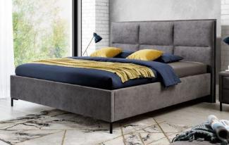 Casa Padrino Luxus Doppelbett Grau / Schwarz - Verschiedene Größen - Modernes Massivholz Bett mit Kopfteil - Moderne Schlafzimmer Möbel - Luxus Kollektion