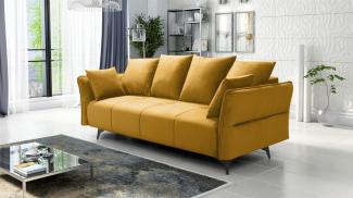 Schlafsofa Sofa 3-Sitzer SADIE Stoff Element Honiggelb