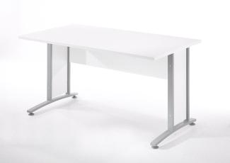 Schreibtisch Prisme Bürotisch Computertisch PC Tisch Arbeitstisch Stahl weiß