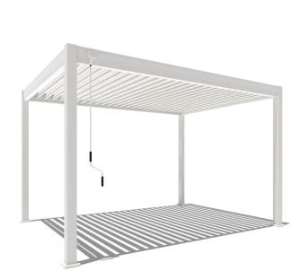 Weide Classic | Aluminium Pavillon | 3 x 3,6 M | Lamellendach weiß | Pergola freistehend