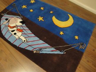 Kinderteppich- Gustav schläft, der Hund 150 x 150 cm Gustav und seine Freunde