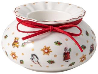 Villeroy & Boch Toy's Delight Decoration Teelichthalter Dose Premium Porcelain rot,weiß 1486593982 / ! Vorteilset mit 2 * diesem Artikel und 4 EKM Living Trinkhalme aus Edelstahl !