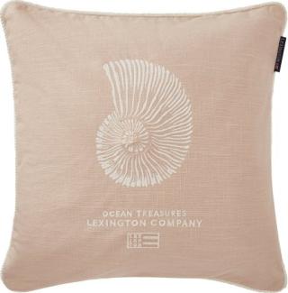 LEXINGTON Kissenbezug Sea Embroidered Recycled Cotton Beige/Weiß (50x50) 12424100-2030-SH25