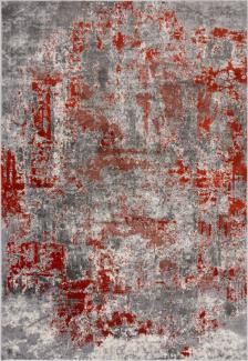 DEE Abstrakte Kunst-Teppiche in Premium-Qualität von Kadima Design. Farbe: Rot-Grau, Größe: 80x150 cm