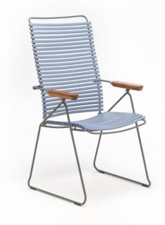Outdoor Stuhl Click verstellbare Rückenlehne taubenblau