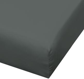 Traumschlaf Boxspring Zwirn Jersey Spannbettlaken Premium | 180x200 - 200x220 cm | titanium