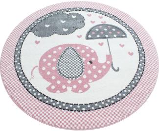 Kinder Teppich Kikki rund - 120 cm Durchmesser - Pink