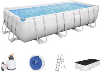BESTWAY Power Steel Pool Swimmingpool Sandfilter Leiter Cover 549x274x122cm