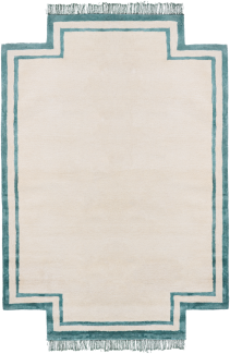 Teppich Viskose beige blaugrün 160 x 230 cm BERWARI