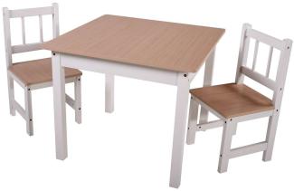 Kindertischgruppe VISBY weiß/natur 1 Tisch & 2 Stühle 303891