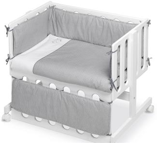 pirulos 20713120 – Motte Kinderbett,, Design Mond, Baumwolle, Weiß und Grau