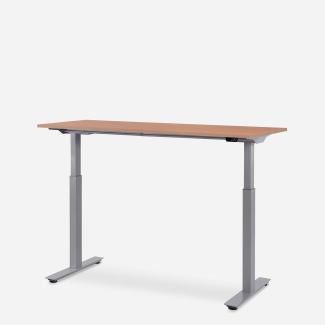 140x60 cm WRK21® SMART - Elmau Buche / Grau elektrisch höhenverstellbarer Schreibtisch
