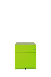 Rollcontainer Note™ mit Griffleiste, 1 Universalschublade, 1 HR-Schublade, Farbe grün