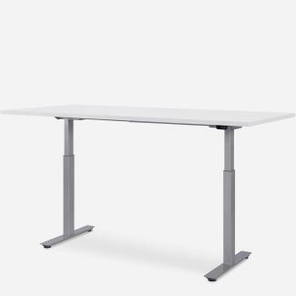 180 x 80 cm WRK21® SMART - Weiss Uni / Grau elektrisch höhenverstellbarer Schreibtisch