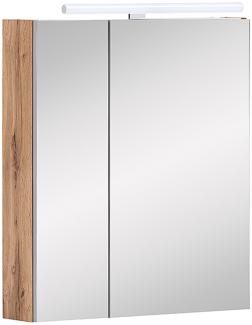 SCHILDMEYER Spiegelschrank Badspiegel Badezimmerspiegel Eiche 60 x 75 x 16 cm