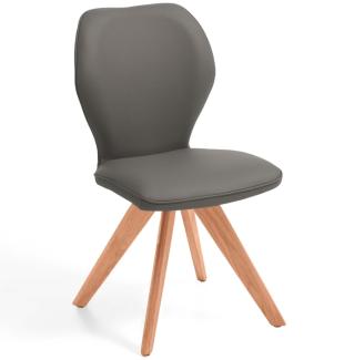Niehoff Sitzmöbel Colorado Trend-Line Design-Stuhl Gestell Kernbuche - Leder Napoli schiefergrau