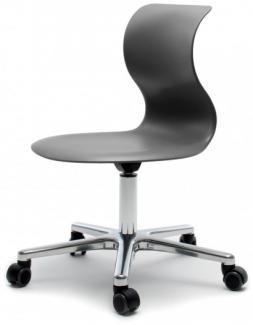 Bürostuhl und Praxisstuhl Pro 6 - unsere Topseller graphitschwarz/Aluminium mit PRO-Matic ohne Armlehne ohne Sitzkissen