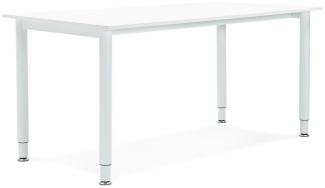Kokoon Design Schreibtisch Buro Metall Weiß Weiß - Weiß - 160 x 75 x 80 cm