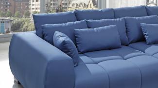 Big Sofa XXL Couch ESCAPE Sun 85 blau mit Kissen 276x145