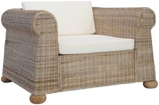 Sessel mit Kissen Natur Rattan