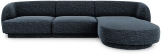 Micadoni 4-Sitzer Ecke rechts Sofa Miley | Bezug Royal Blue | Beinfarbe Black Plastic