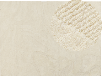 Teppich Wolle beige 300 x 400 cm abstraktes Muster SASNAK