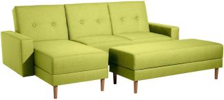 Schlafsofa Kaula Bezug Flachgewebe Erle natur / apfel 23026