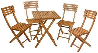 Garden Pleasure Balkon Set Alameda Akazie Holz Klappstuhl + Tisch Stuhl Stühle