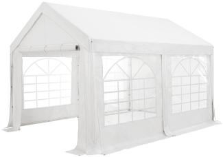 Juskys Partyzelt Gala 3 x 4 m - UV-Schutz Plane, flexible Seitenwände - Pavillon stabil, groß - Outdoor Party Garten - Zelt Festzelt Weiß