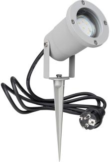 BRILLIANT Lampe Janko LED Außenerdspieß 32cm grau | 1x LED-PAR51, GU10, 3W LED-Reflektorlampe inklusive, 250lm, 3000K | IP-Schutzart: 44 - spritzwassergeschützt | Energiesparend und langlebig durch LE