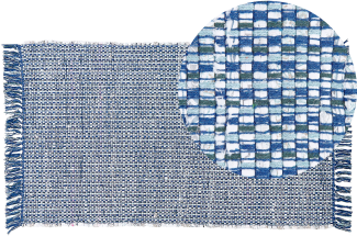 Teppich Baumwolle blau 80 x 150 cm Kurzflor BESNI