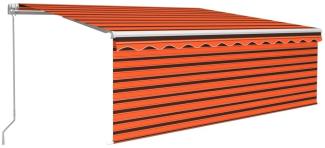 Gelenkarmmarkise Einziehbar mit Jalousie 4x3 m Orange und Braun