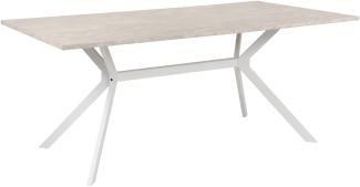 Esstisch >Onex< in Sandstein / weiß - 180x75x90cm (BxHxT)