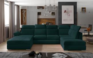 Ausziehbares Sofa VANELLA, U-Form, 330x102x216, mat velvet 75, link