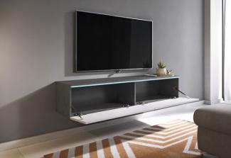 Lowboard "Lowboard D" TV-Unterschrank 140cm matera weiß hochglanz grifflos