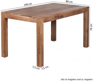 Esstisch, Esszimmer-Tisch, Massivholz, Akazie, 140 cm