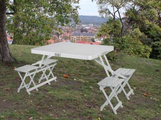 ALU Picknicktisch-SET mit 4 Sitzen ARKANSAS klappbar, tragbar