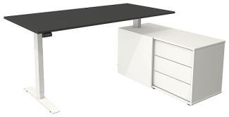 Kerkmann Schreibtisch mit Sideboard MOVE 1 Gestell weiß anthrazit