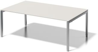 Cito Chefarbeitsplatz/Konferenztisch, 650-850 mm höheneinstellbares U-Gestell, H 19 x B 2000 x T 1200 mm, Dekor grauweiß, Gestell silber