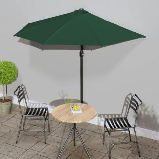 Balkon-Sonnenschirm mit Alu-Mast Grün 270x144 cm Halbrund 44588