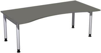 Schreibtisch '4 Fuß Pro' höhenverstellbar, 200x100cm, Graphit / Silber