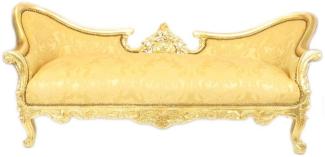 Casa Padrino Barock Sofa Garnitur Vampire Gold Blumen Muster / Gold - Antik Design Möbel Couch Wohnzimmer