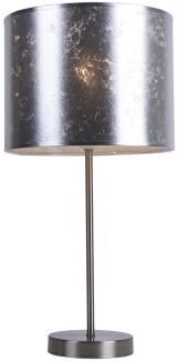 LED Tischlampe, Textil-Schirm, Silber-Metallic, H 50 cm, AMY I