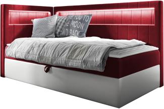 Boxspringbett 'Gladino Junior 3' rot 100 x 200 cm Links